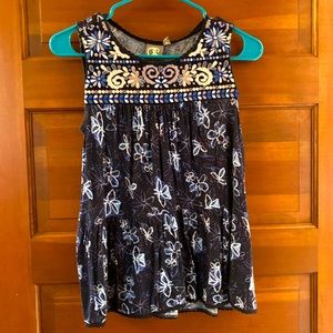 Blue Floral Tank Top